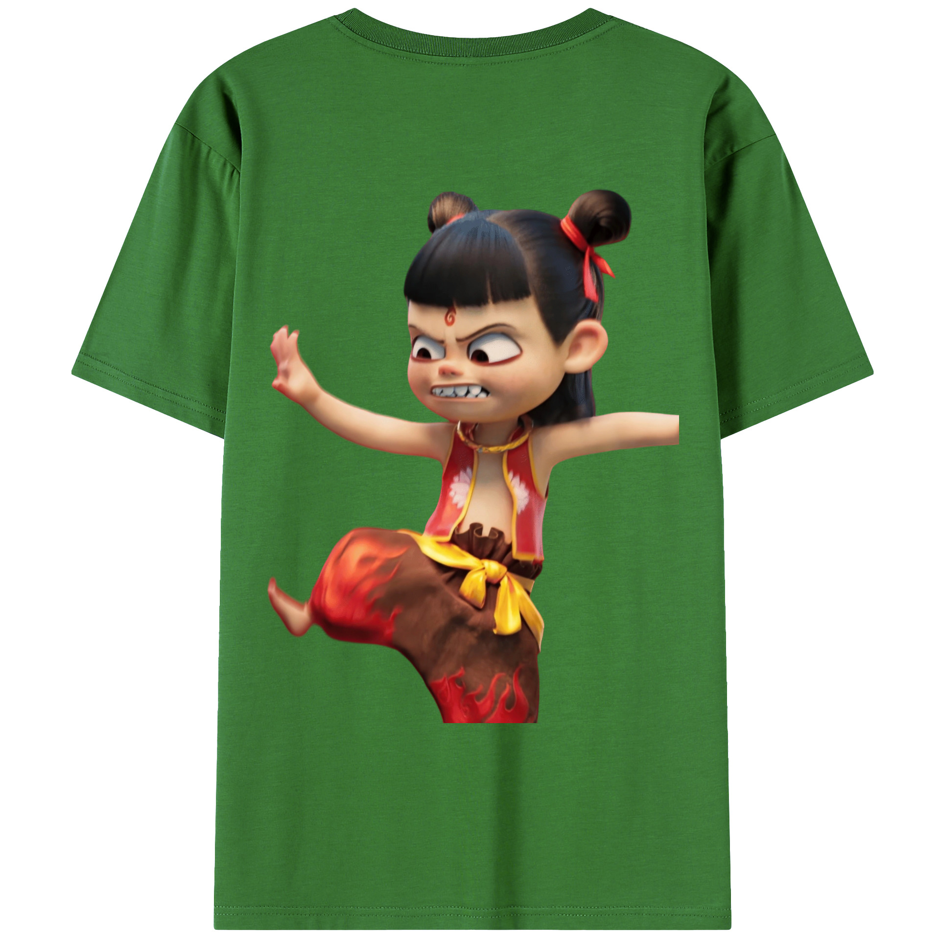 （画像用） Ne Zha 2 ナタ 魔童の大暴れ レディース半袖Tシャツ(バックプリント)
